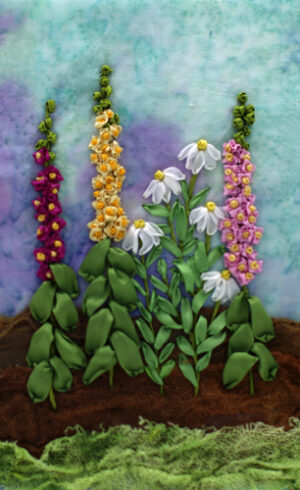 Course:  Hollyhocks and Daisies Art Card