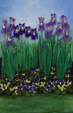 Irises and Violets  -Sold